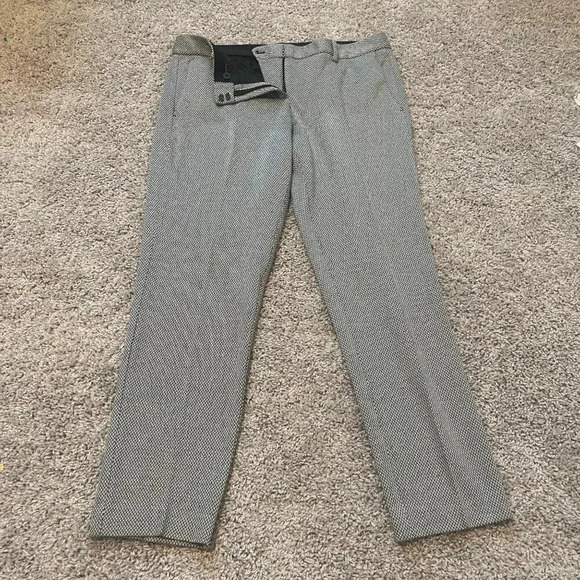 Theory Treeca Pants Trousers Womens Size 10 Black and White Houndstooth - Picture 3 of 9